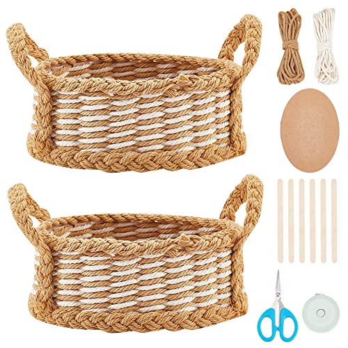 FREEBLOSS 2 Set Korb Weben Kits Baumwollschnur Ostern Weben Kit für Anfänger Korbweben Handwerk Handgemachtes Weben Geschenk für Anfänger von FREEBLOSS