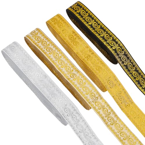 FREEBLOSS 28 m Jacquard Bandbesatz Jacquard Polyesterbänder Besticktes Nähband 2cm Breit Stickbesatz Für Heimwerker Näharbeiten Gewebtes Band Nähband Für Heimwerkerarbeiten von FREEBLOSS