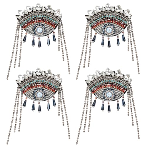 FREEBLOSS 4 x Böser Blick, Schulterklappe, Schulterquasten, Applikation, Strass-Applikation für Männer und Frauen, Strass-Aufnäher für Kleidung, Uniform-Accessoires FREEBLOSS 4 x Böser Blick, Schulterklappe, Schulterquasten, Applikation, Strass-Applikation für Männer und Frauen, Strass-Aufnäher für Kleidung, Uniform-Accessoires von FREEBLOSS