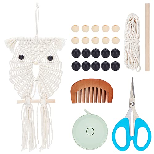 FREEBLOSS DIY Makramee Eule Kit Macrame Set für Anfänger Eule Handgewebte Hängeampel Makramee Wandbehang Makramee Starter Set für Mama Mädchen von FREEBLOSS