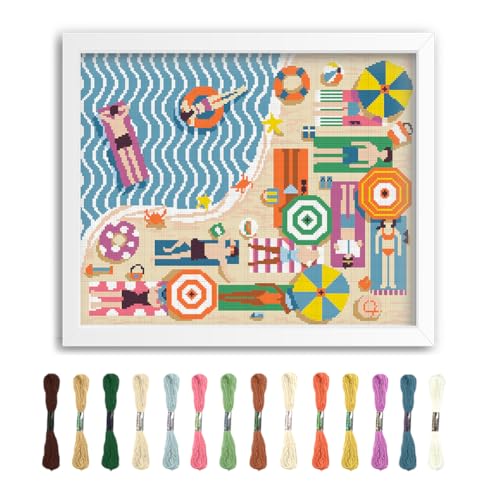 FREEBLOSS Flamingo Kreuzstich Set Gestempeltes Kreuzstich Wandbehang Set Für Erwachsene Mit Anleitung „On The Beach“ Sticksets Aus Reinem Baumwollstoff Für Anfänger Ohne Rahmen 16 x 20 FREEBLOSS Flamingo Kreuzstich Set Gestempeltes Kreuzstich Wandbehang Set Für Erwachsene Mit Anleitung „On The Beach“ Sticksets Aus Reinem Baumwollstoff Für Anfänger Ohne Rahmen 16 x 20 von FREEBLOSS