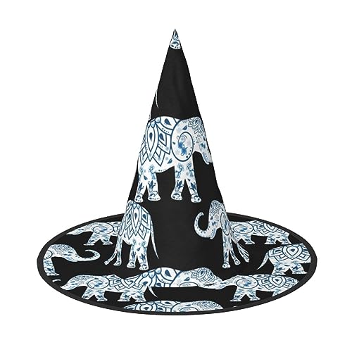 FRESQA Eleganter Hexenhut für Damen, Elefanten-Blau, Schwarz von FRESQA
