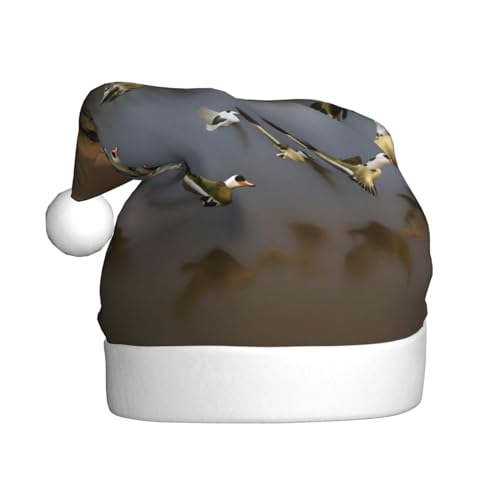 Jagd fliegende wilde Enten Erwachsene Plüsch Weihnachtsmütze Saisonale Hut Dekorationen für festliche Partys und Feiern von FRESQA