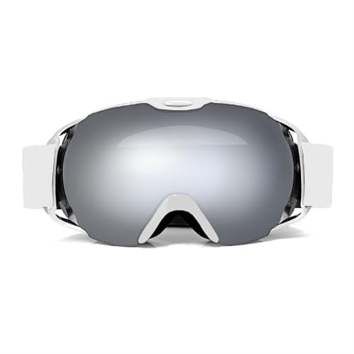 FREVEX Ski Brille Damen, Anti Beschlag über der Brille Winter Schneebrille, Helmkompatible Ski Goggles zum Skifahren, Ski(White) von FREVEX