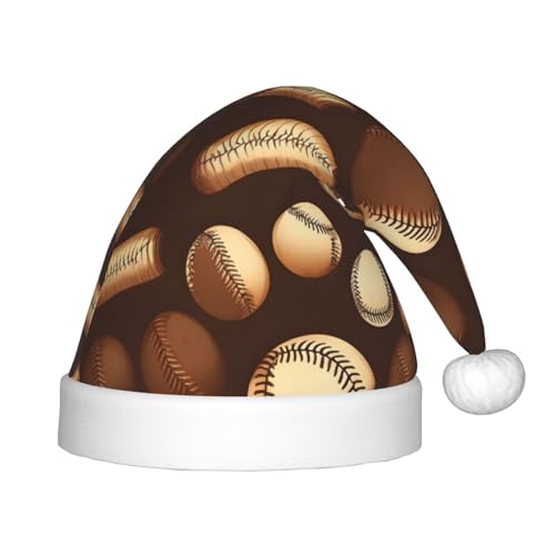 FRGMNT Retro-Baseball-Weihnachtsmannmütze für Kinder, Weihnachtsmütze für Jungen, Mädchen, Kinder, Party-Weihnachtsmütze, Braun von FRGMNT