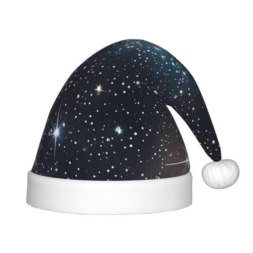 FRGMNT Sternbild Sternhaufen Galaxien Druck Weihnachtsmannmütze für Kinder Weihnachten Urlaub Hut Weihnachtsmütze für Jungen Mädchen Kind Party Weihnachtsmütze von FRGMNT