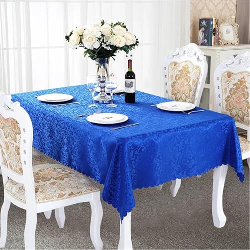 FRINZA Spitzen-esstischdecke Luxuriöse Esstisch-Schutzhülle, umweltfreundlich, rechteckig, Jacquard-Tischdecke, Stoff for Hochzeit, Restaurant, recycelt, modern(Royal Blue,120x160cm) von FRINZA