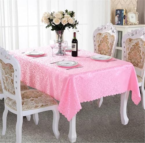 FRINZA Spitzen-esstischdecke Luxuriöse Esstisch-Schutzhülle, umweltfreundlich, rechteckig, Jacquard-Tischdecke, Stoff for Hochzeit, Restaurant, recycelt, modern(Roze,120x160cm) von FRINZA