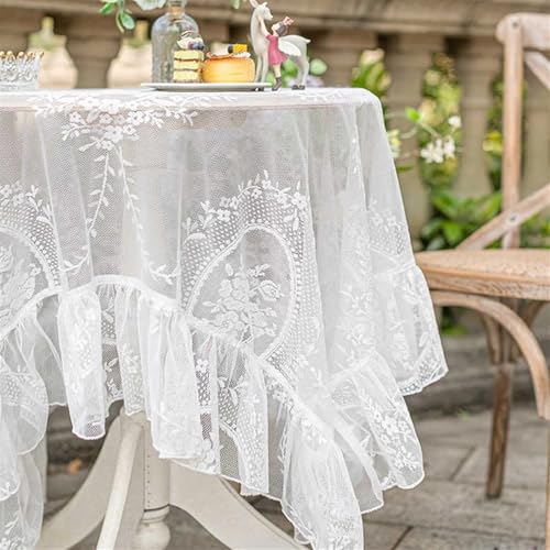 FRINZA Spitzen-esstischdecke Spitze Esstisch Tuch Retro Mesh Esstisch Tuch Weiß Rechteck Tisch Abdeckung Hochzeit Party Decor Picknick Tuch Hintergrund Tuch(140x200cm) von FRINZA