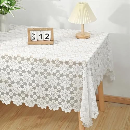 FRINZA Spitzen-esstischdecke Weiße Spitze Esstisch Tuch Tisch Abdeckung Esstisch Abdeckung Hochzeit Party Decor Schreibtisch Abdeckungen Wohnzimmer Desktop Decor 가리개 천(S3 Table Cloth,120x120cm) von FRINZA