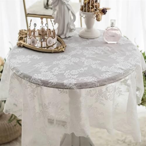 FRINZA Spitzen-esstischdecke Weiße Spitze Esstisch Tuch Tisch Abdeckung Esstisch Abdeckung Hochzeit Party Decor Schreibtisch Abdeckungen Wohnzimmer Desktop Decor 가리개 천(S4 Table Cloth,120x120cm) von FRINZA