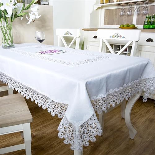 FRINZA Spitzen-esstischdecke Weiße quadratische rechteckige Esstisch Tuch for Hochzeit, Party, Zuhause, Garten und Hotel, Sofabezug, Spitzenbezug(40x150cm) von FRINZA