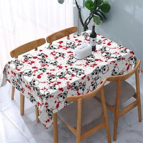 Rechteckige Tischdecken Esstischdecken Tischdecke mit Totenkopf-Muster, rechteckige Tischdecke, Picknick-Tuch, Schmutzabweisend, waschbar, Tischdecke, Nappe De Table, Picknick-Decke(13,140x180cm55x70i von FRINZA