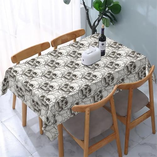 Rechteckige Tischdecken Esstischdecken Tischdecke mit Totenkopf-Muster, rechteckige Tischdecke, Picknick-Tuch, Schmutzabweisend, waschbar, Tischdecke, Nappe De Table, Picknick-Decke(11,70x70cm27x27inc von FRINZA