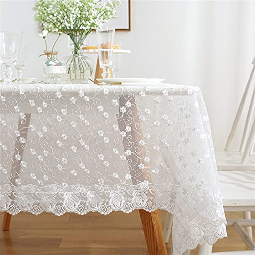 Spitzen-esstischdecke Spitzentischdecke Florale Esstisch Tuch Weiße rechteckige Esstisch Tuch Cremefarbene Spitzentischdecken Vintage Tischdekoration Weiße Spitze Partytischdecke Vintage Hochzeitstisc von FRINZA