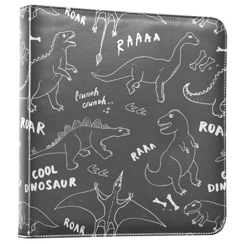 Cooles Dino Fotoalbum, Fotobücher, selbstklebende Seiten, Scrapbook, Fotoalben, Bilderalben für Bilder aller Größen, 10,2 x 17,8 cm, Schwarz von FRODOTGV