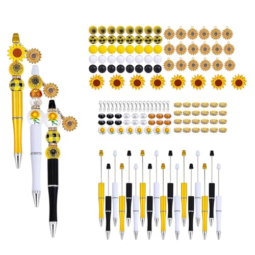 152-teiliges Kugelschreiber-Set mit Perlen, Karabinerverschlüssen, Schlüsselanhänger, Blumenanhänger von FROMCEO