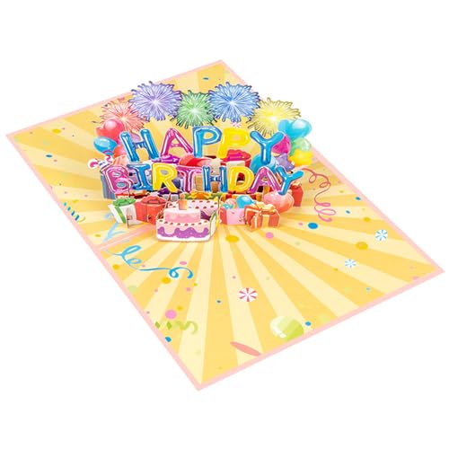 3D Geburtstagskarten Kuchen Ballon Grußkarte für Papa Mama Happy Birthday Karte Postkarte mit Umschlag Kleine Karte von FROMCEO