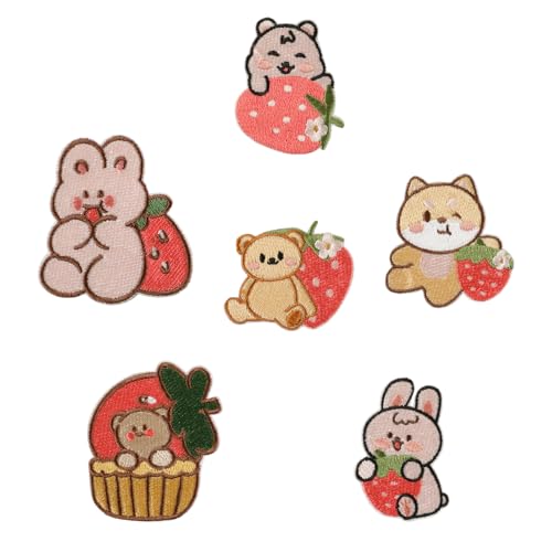 Aufnäher / Aufbügler mit Hasenmotiv, Cartoon-Bär, bestickt, zum Aufnähen, für Taschen, Dekoration, 7 Stück Aufnäher / Aufbügler mit Hasenmotiv, Cartoon-Bär, bestickt, zum Aufnähen, für Taschen, Dekoration, 7 Stück von FROMCEO