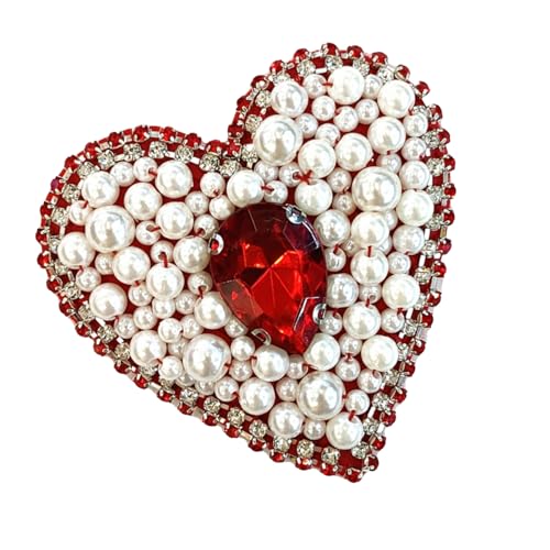 Stoffapplikation in Herzform, Pailletten, zum Aufnähen, für Hochzeit/Abendkleid, Kleidung, Modeprojekte, Rot Stoffapplikation in Herzform, Pailletten, zum Aufnähen, für Hochzeit/Abendkleid, Kleidung, Modeprojekte, Rot von FROMCEO