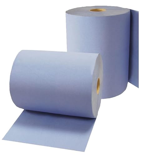 FRONTTOOL Putzrolle Komfort blau | Papierrolle | Putztuch | Putzpapier | Putzpapierrolle (Blau, 2x 500 Blatt (32x36cm) 3-lagig) von FRONTTOOL