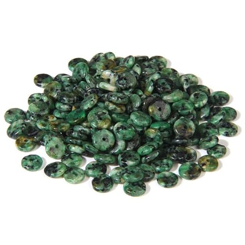 2 * 6 mm Naturstein-Abstandsperlen, Achate, Tigerauge, Jade, Heishi, flache Clips, Form, lose Perlen für Schmuck, DIY, Armband, Halskette, Nr. 20 Jaspis, 2 x 6 mm, ca. 80 Stück von FROON