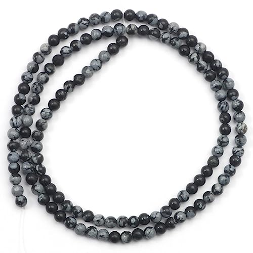 2 3 4 mm natürliche Achate Labradorit Quarzkristallsteinperlen runde lose Perlen für Schmuckherstellung DIY Armband 15''-Schneeflockenjaspis, 4 mm 91 Stück von FROON