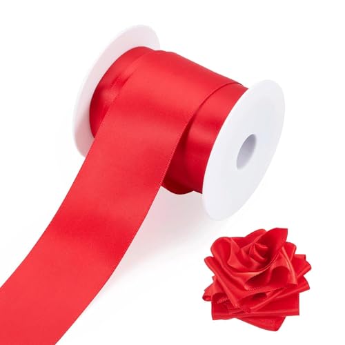 FROON Geschenkverpackung 9,1 m doppelseitige Satinbänder, 3,8 cm, massives Polyester, dekorative Bänder zum Verpacken von Geschenken, Blumensträußen, Hochzeitsfeiern, Dekoration von FROON