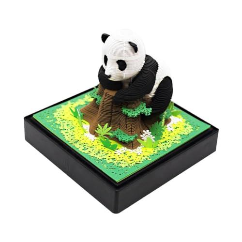 Omoshiroi Block 3D Notizblock 2024 Kalender mit Licht 3D Riesen Panda Papier Schnitzerei Decora Modell Block Schreibtisch Memo Kalender Notizen von FROVOL