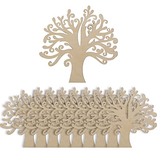 FRUHLING 10 Stück Holz Lebensbaum Baum des Lebens Deko Holz Tree of Life Holz Verzierungen Anhänger für DIY Handwerk Dekohänger Hochzeit Weihnachten von FRUHLING