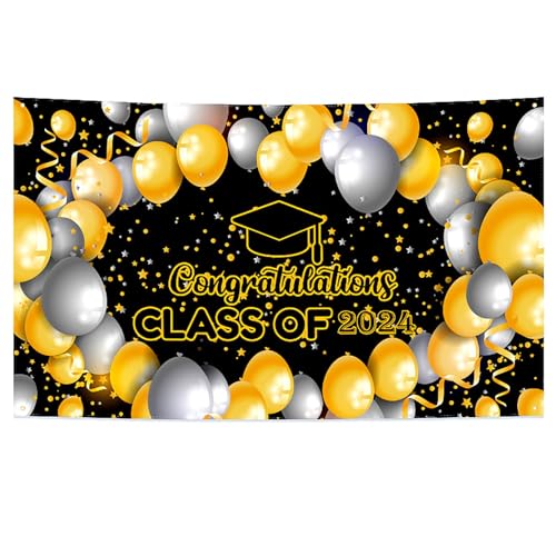 FRYSKYO Abschlusssaison-Banner, Absolventenbanner, Glückwünsche, Abschlussfeier, Dekorationshintergrund, Absolventen-Themenzubehör, Innen- Und Außendekoration (70,9 X 45,3) (Color : 14) von FRYSKYO