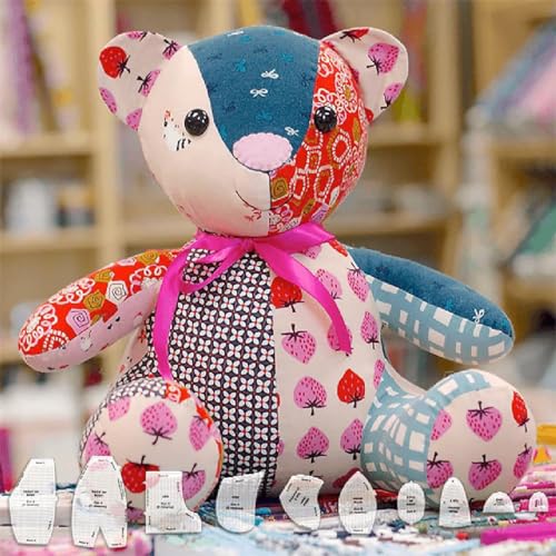 FRoon Memory Bear-Vorlagen-Lineal-Set, DIY-Bären-Quilting-Lineale und -Vorlagen, Heim-Nähkunsthandwerk, Quilt-Lineale und -Vorlagen aus Acryl für Anfänger,S von FRoon