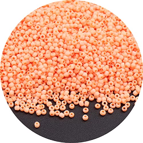 1.5mm 15/0 Frosting Rocailles Charms Uniform Tschechische Matte Spacer Perlen Für Schmuckherstellung Halskette Diy Zubehör Zubehör 10g-Orange Farbe,1.5mm 1000Pcs von FSALFWUYIHDSF