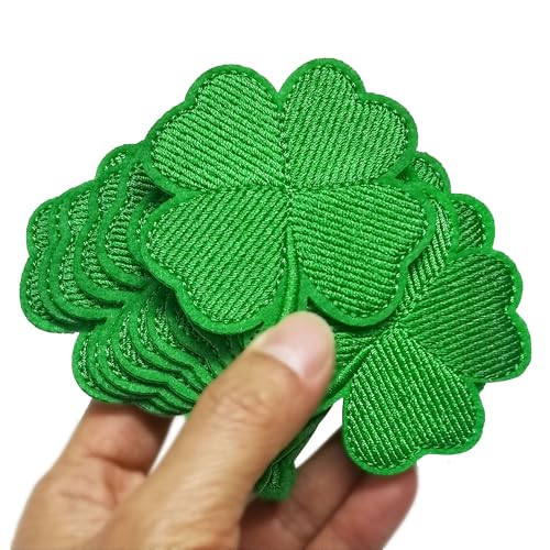 FSFYXHC Wholesale Set mit 12 St. Patrick's Day Kleeblatt-Aufnäher, zum Aufbügeln oder Aufnähen, bestickte Flicken, Maschinenstickerei, Nadelhandwerk, 6,5 x 8,3 cm von FSFYXHC