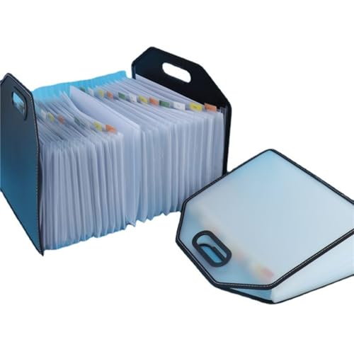 Dokumentenmappe A4 Aufbewahrungsbox for Organtaschen, A4, vertikal, 25 Fächer für Schule, Büro(Black) von FSJMTQTS