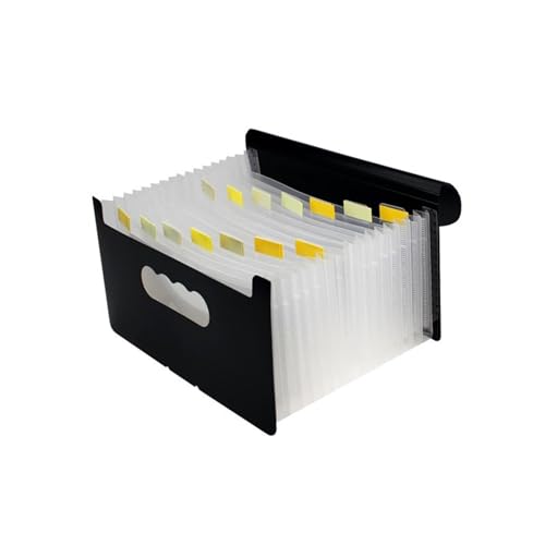 Dokumentenmappe A4 A5 Dokumente Organtasche Mehrlagige Rechnungssortiertasche für Schule, Büro(Black 1,48 layers) von FSJMTQTS