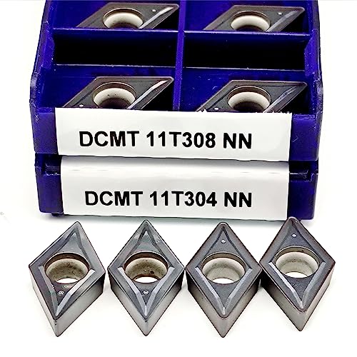 10 stücke DCMT11T304 11T308 CNC Verarbeitung Metall Drehmaschine Teile DCMT11T304 DCMT11T308 Schaftfräser Hochfestes Hartmetall-drehwerkzeug(Size:DCMT 11T304 NN) von FSLMEIL