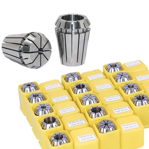 FSLMEIL ER11 ER16 ER20 ER25 ER32 ER40 Set ER Spannzange 0,015mm for CNC Fräsen Werkzeug Halter Gravur Maschine Drehmaschine ER Sammeln(Yellow Box,ER11-13pcs) von FSLMEIL