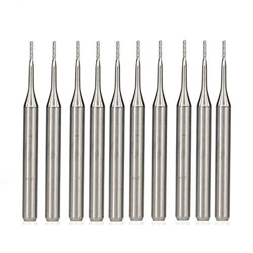 HADJIN PCB Fräser 10 stücke Maisendmühle Set 0.5mm 0,6mm 0,7mm PCB Gravur-Bits 3.175mm Schaft CNC Router-Bit-Hartmetall-Endmühle (Size : 0.7mm(10pcs)) von FSLMEIL