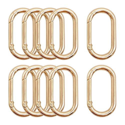 10 Stück 49 x 24 mm ovale Feder-Karabinerhaken, Feder-O-Ring-Clips, Metall-Karabinerhaken, Ersatzriemen, Ringhaken, Schlüsselanhänger, Federhaken für Handtaschen, Schlüssel von FSSTUD