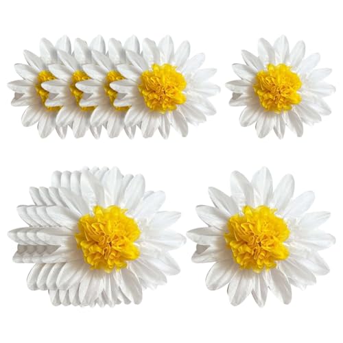 10 Stück Gänseblümchen Seidenpapier Pom Poms Gelb Weiß Wandbehang Papier Blume Baby Shower Blume Poms Hochzeit Party Papier Sonnenblume Dekorationen für Brautparty von FSSTUD