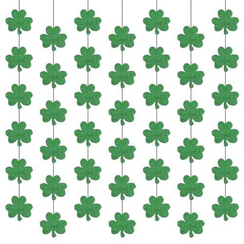 10 Stück St. Patrick 's Day Girlanden Kleeblatt Banner Girlanden Filz Kleeblatt Banner Glücksmotiv Hängende Girlanden Hängende Klee Girlande Glitzer Klee Banner Girlanden von FSSTUD