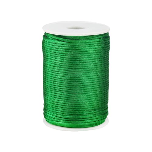 100 Meter 2 mm Nylon-Perlenfaden, Schmuckschnur, lange Armbandschnur, Handwerk, Perlenschnur, Faden, Armbandherstellung, Kordel zum Herstellen von Armbändern, Grün von FSSTUD