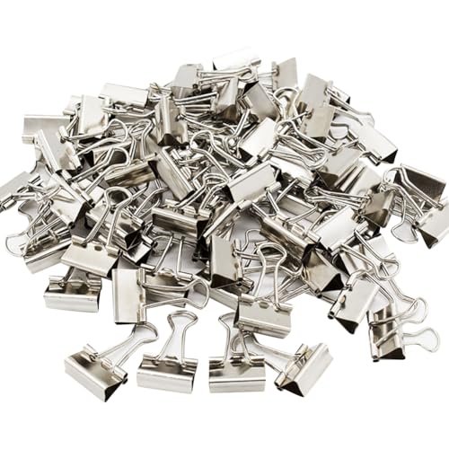 100 Stück 15 mm kleine Binder-Clips, Mini-Papierklemmen, Metall, Dokumente, Dateiklemmen, Mikro-Schule, Zuhause, Büroklammern, winzige Büroklammern für Büro, Geschäftsbedarf, Silber von FSSTUD