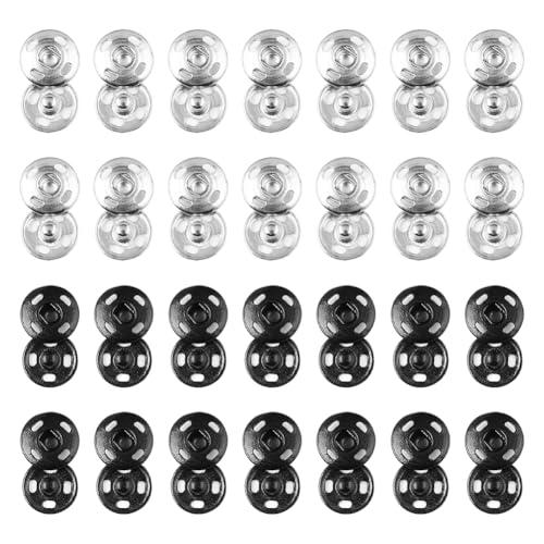 120 Sets 10 mm Metall-Druckknöpfe zum Aufnähen von Kleidung, runde Druckknöpfe, kleine Druckknöpfe, Stoff-Druckknöpfe, Set für Hosen, Kleider von FSSTUD