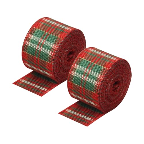 2 Rollen 6 cm extra breites Schottenkaroband Weihnachten Drahtrand rot und grün kariert Schleifenband Geschenkband Schleifenband Handwerk Drahtband von FSSTUD