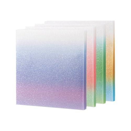 200 Blatt Clear Gradient Sticky Notes Transparent Bunte Memo Blöcke Selbstklebende Notizblöcke Durchsichtig Farbige Notizen Blanko Haftnotizblöcke für Schule Büro von FSSTUD