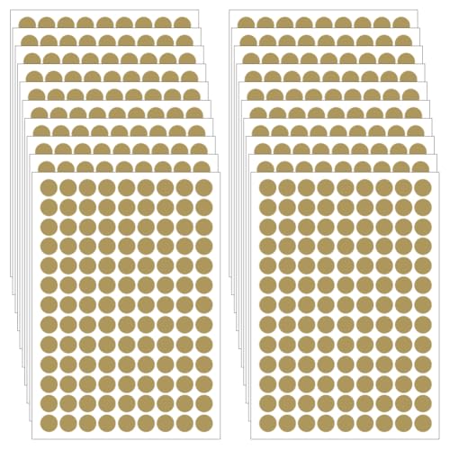 2340 Stück selbstklebende Punkt-Aufkleber, runde Codierungsetiketten, kleine Punkte, Aufkleber, Basteln, Kreisaufkleber, Büro, Etikettieraufkleber, rund, entfernbare Etiketten für Zuhause, goldfarben von FSSTUD