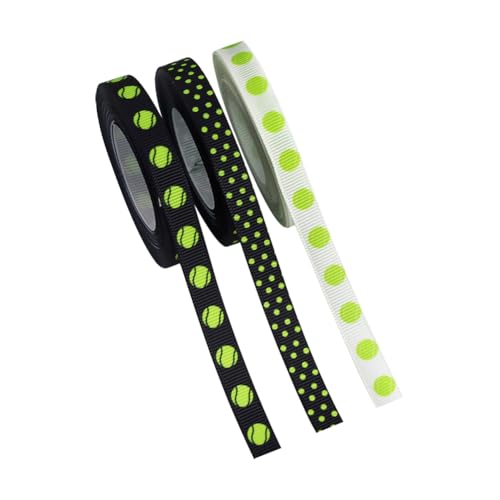 3 Rollen dünnes Tennis-Ripsband, Sportstoff, Nähband, Sportband, Geschenkband, Geschenkverpackung, Sportbänder, dekorative Bastelbänder für Turniere von FSSTUD