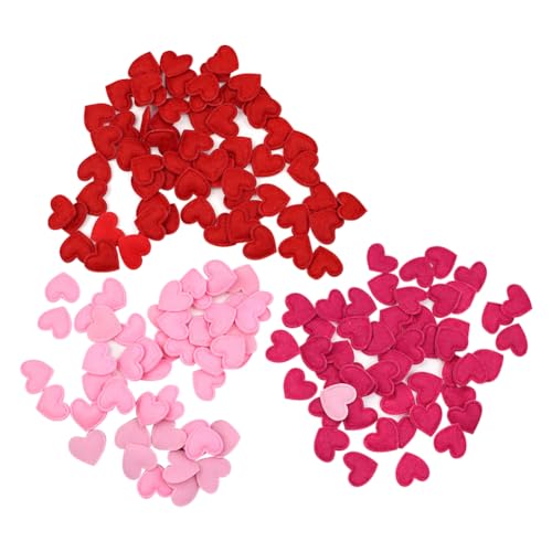 300 Stück Valentinstag Filz Herzen Liebesform Konfetti Mini Herzförmige Blütenblätter Kleine Dekorative Filzkugeln Romantische Hochzeit Dekoration für Muttertag Rosa Rot Rose von FSSTUD